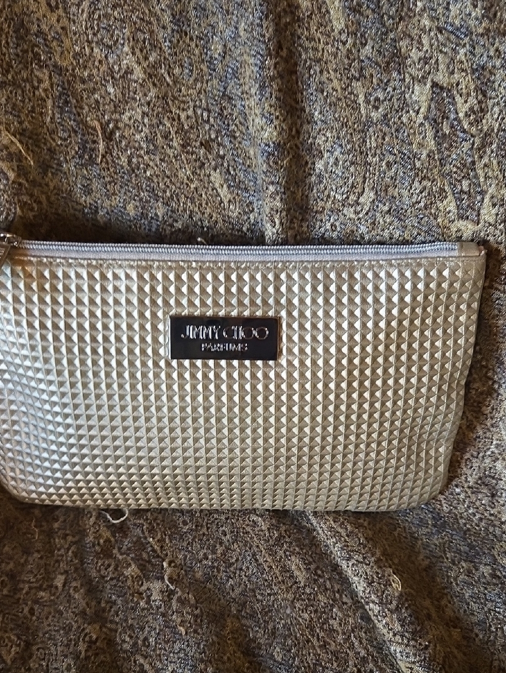 Jimmy Choo Gold Pyramid-Stud Wristlet Clutch